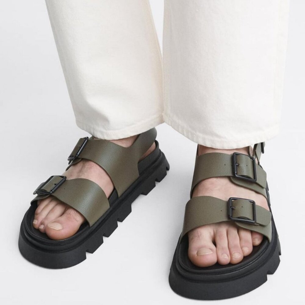 Zara Double Buckle Track Sandals